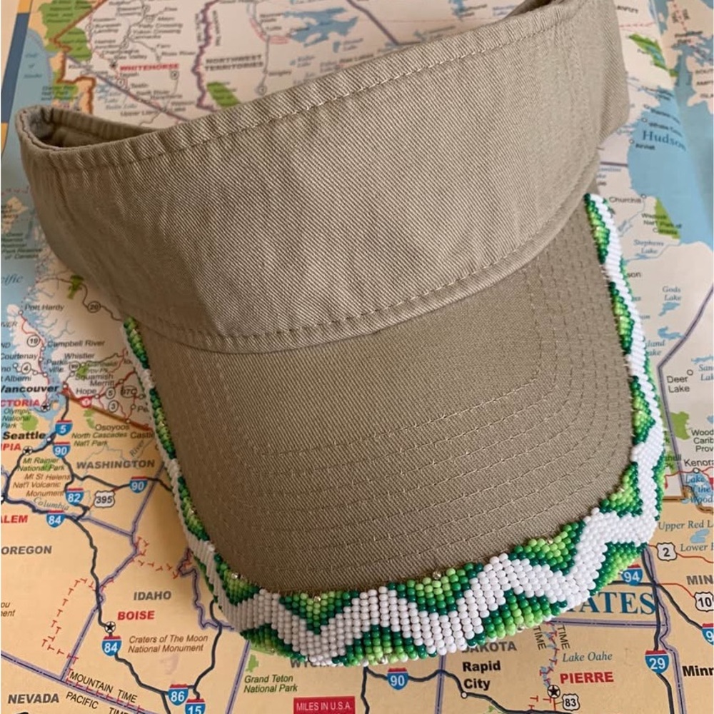 Handmade ‘Mountains’ Seed Bead Visor - 4 colors